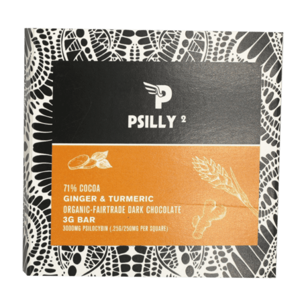 Psilly - Dark Chocolate Bar - Ginger & Turmeric | Magic Mushroom Toronto Canada